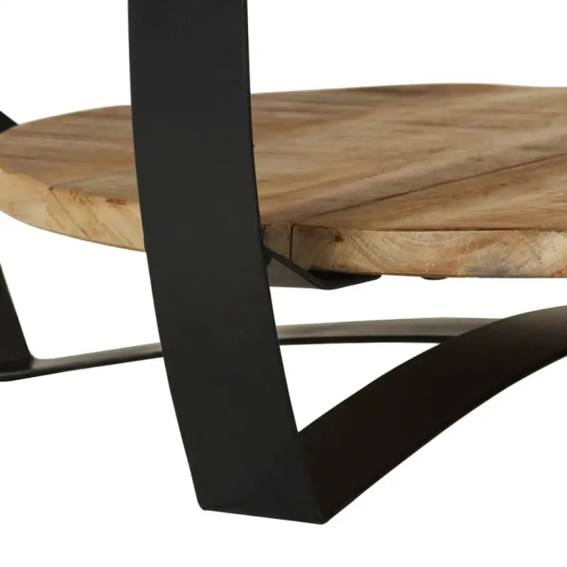 Salontafel van massief ruw mangohout in industriële stijl - Salontafels