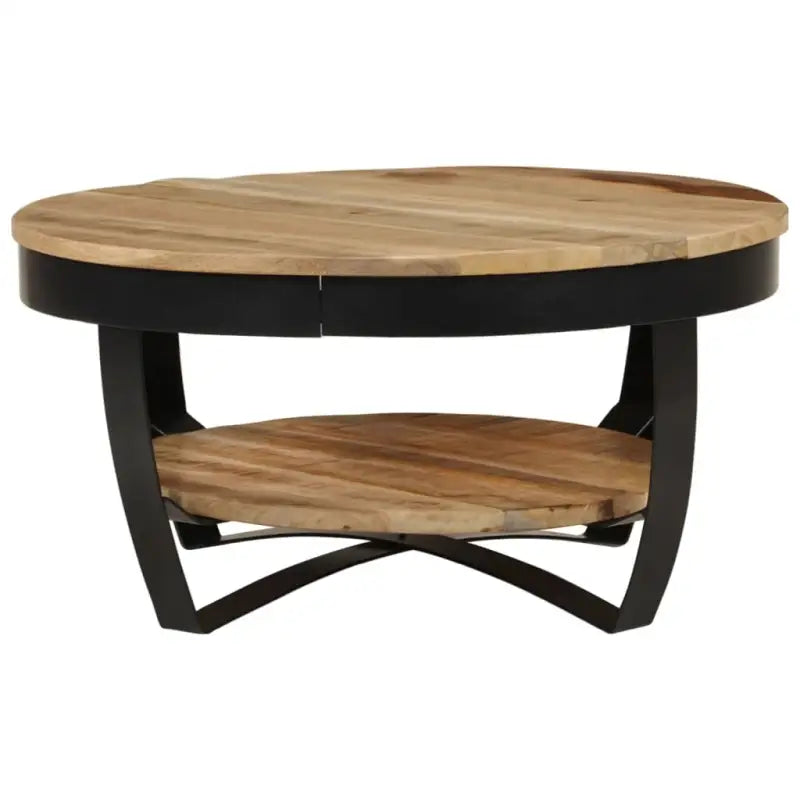 Salontafel van massief ruw mangohout in industriële stijl - Salontafels