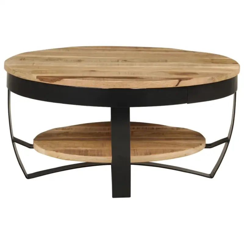 Salontafel van massief ruw mangohout in industriële stijl - Salontafels