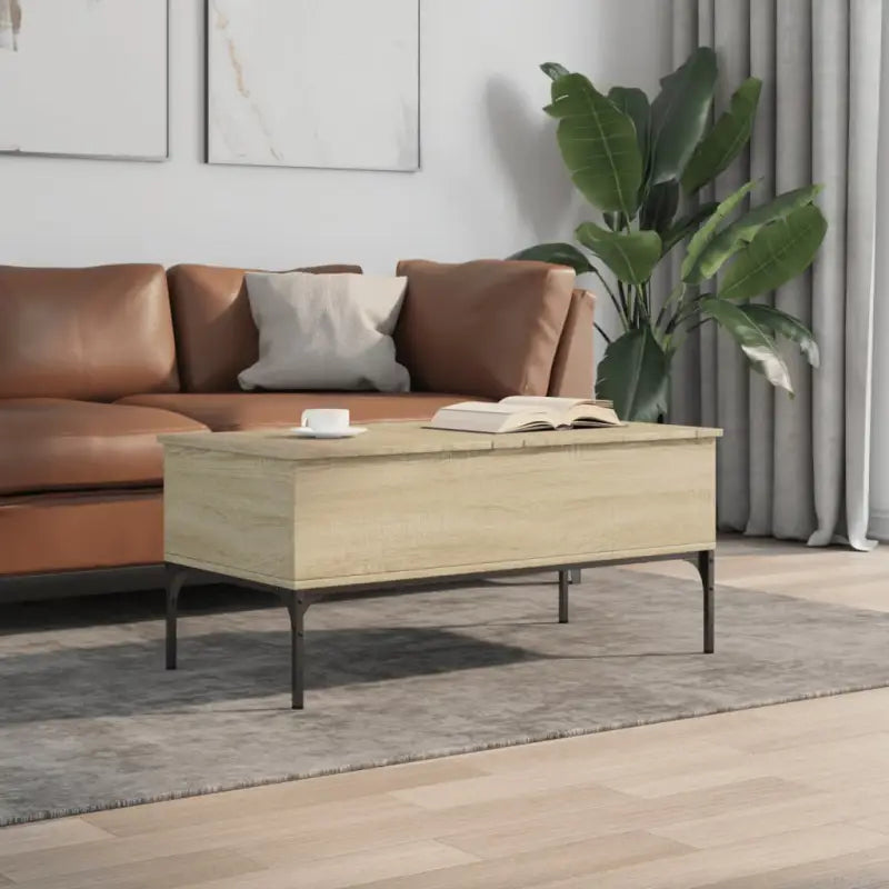 Salontafel van Sonoma Eiken met Verstelbare Poten en bewerkt Hout - Salontafels
