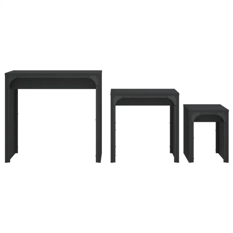 Salontafelset met bewerkt hout en metalen frame voor kleine ruimtes - Salontafels