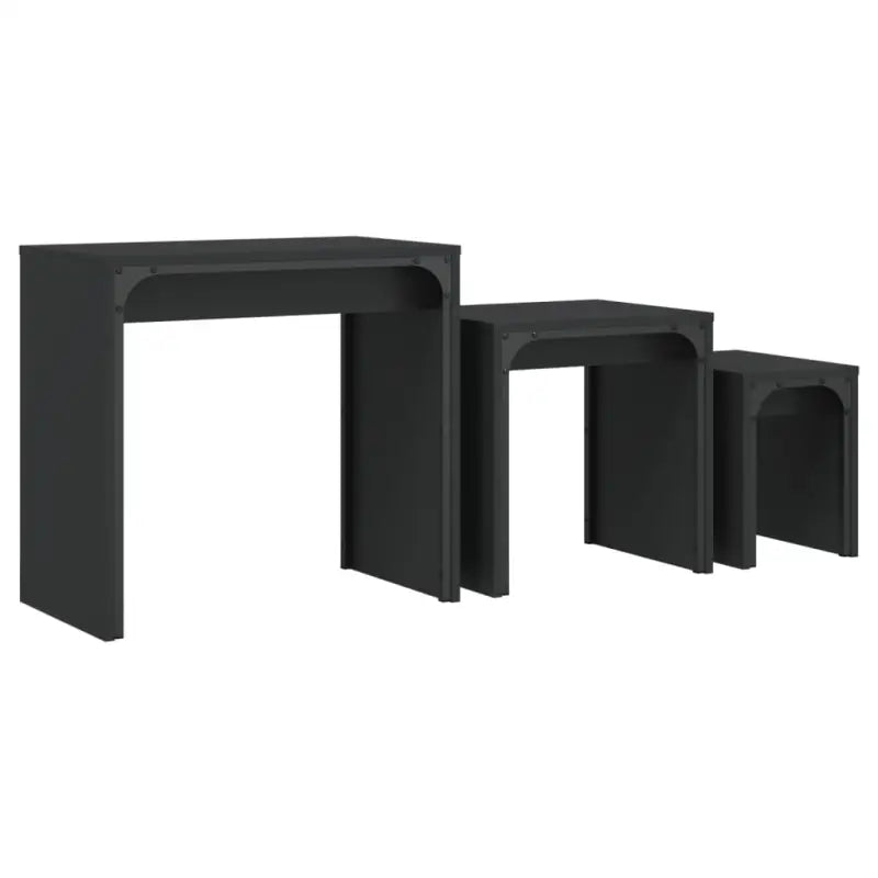 Salontafelset met bewerkt hout en metalen frame voor kleine ruimtes - Salontafels