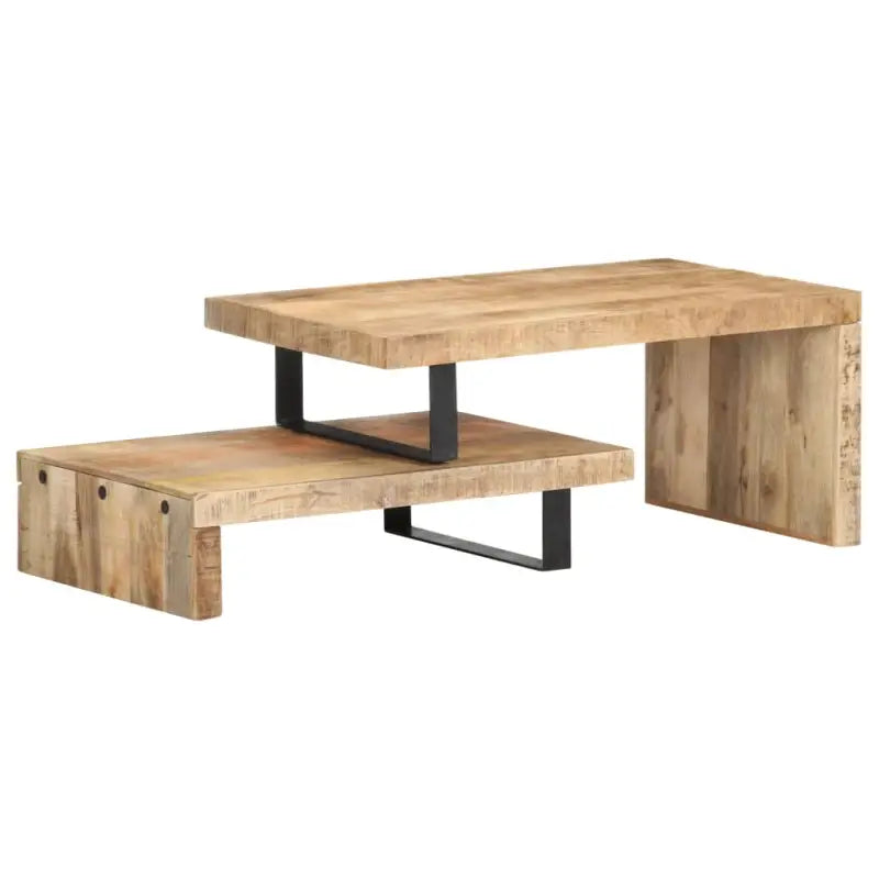 Salontafelset van massief mangohout voor een klassieke woonkamer uitstraling - Salontafels