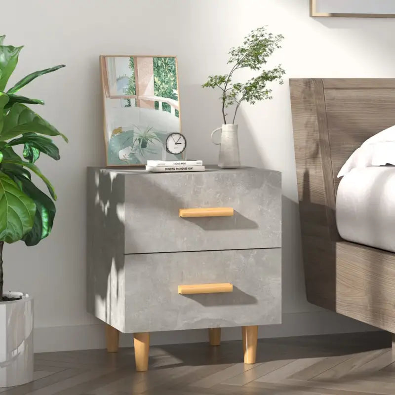 Scandinavisch nachtkastje in massief eucalyptushout met houten handvatten - Nachtkastjes