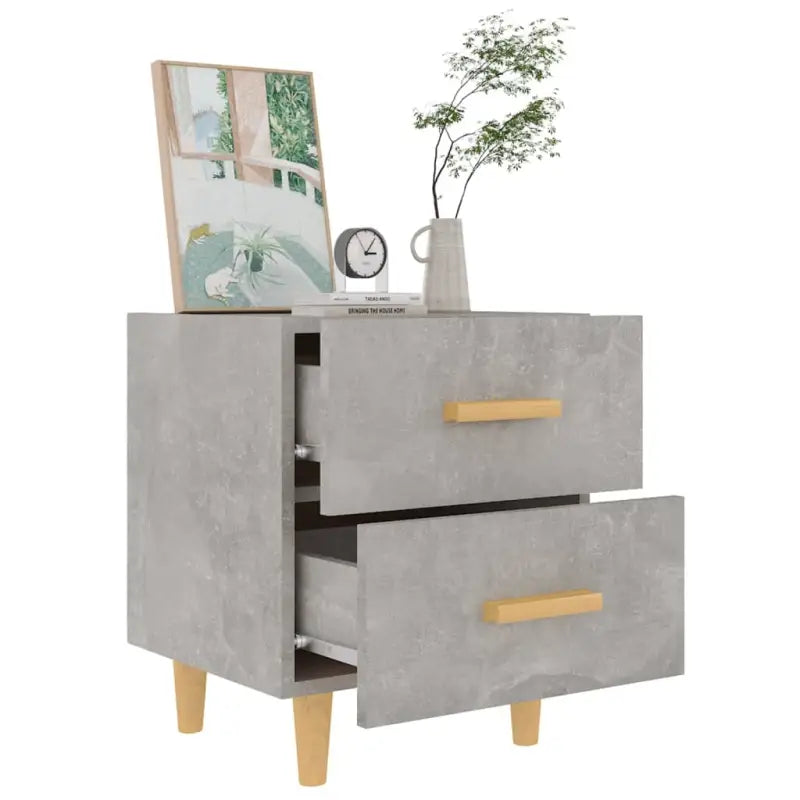 Scandinavisch nachtkastje in massief eucalyptushout met houten handvatten - Nachtkastjes