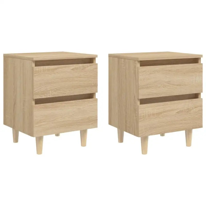 Scandinavisch nachtkastje met grenenhouten poten voor een chique interieur - Sonoma eiken / 2 - Nachtkastjes