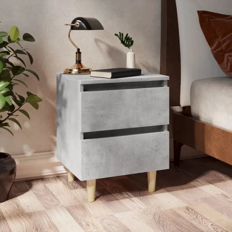 Scandinavisch nachtkastje met grenenhouten poten voor een chique interieur - Betongrijs / 1 - Nachtkastjes