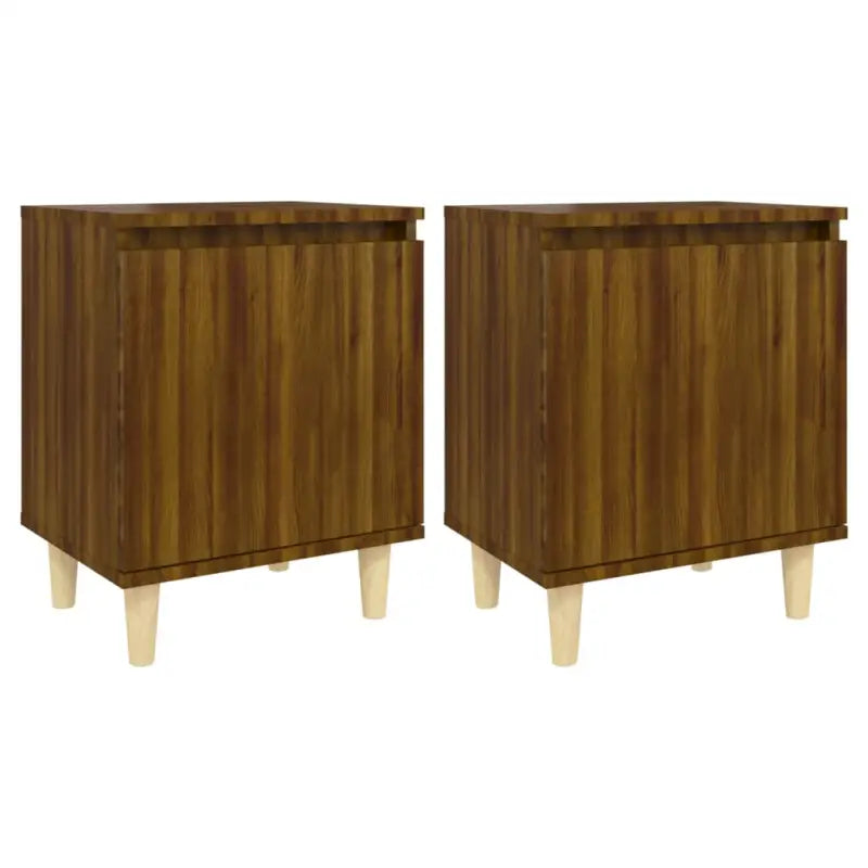 Scandinavisch nachtkastje met houten poten en omkeerbare opening - Nachtkastjes