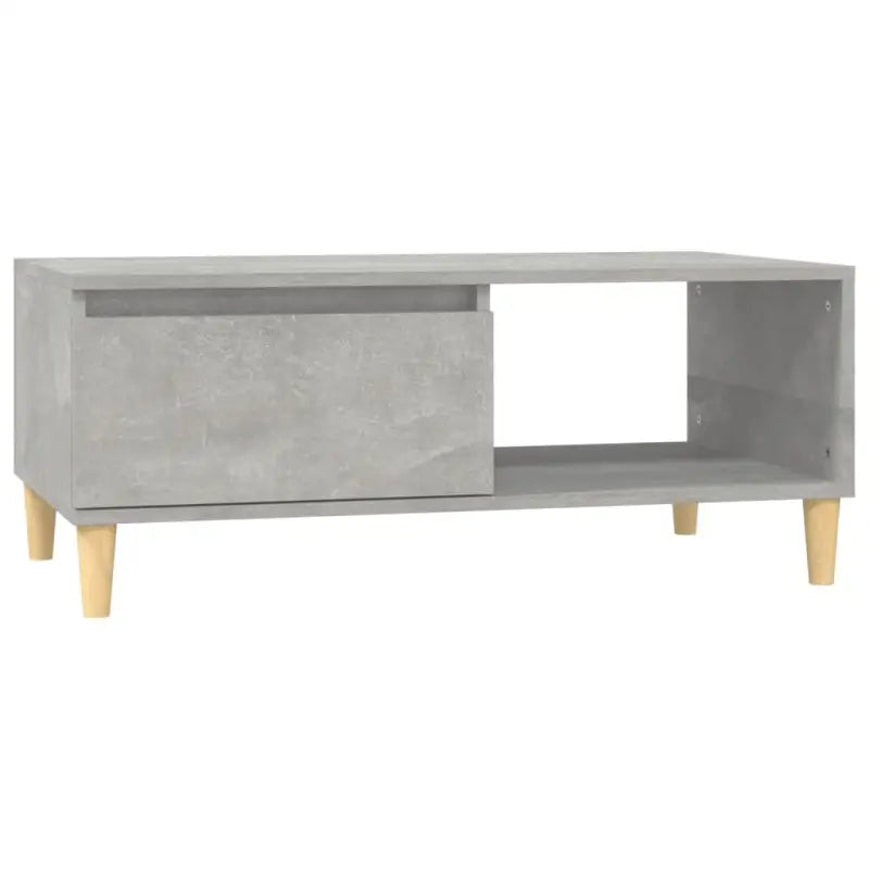 Scandinavische salontafel met bewerkt hout en houten poten - Salontafels