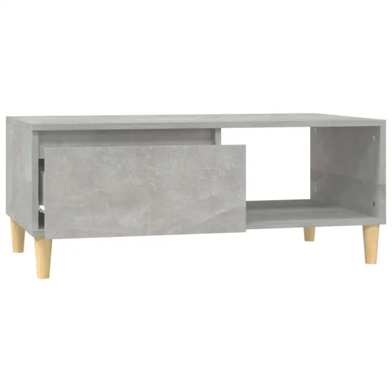 Scandinavische salontafel met bewerkt hout en houten poten - Salontafels