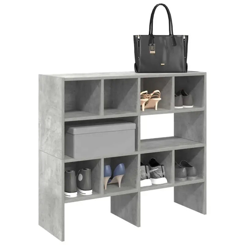 Schoenenrekken met twee montagemogelijkheden van bewerkt hout - Betongrijs / 2 - Kledingrekken & kastinrichting