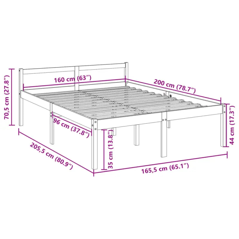Seniorenbed van massief grenenhout met levering bevat - Bedden & bedframes