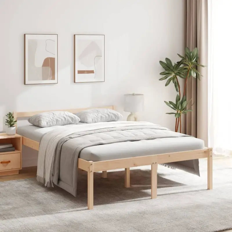 Seniorenbed van massief grenenhout met levering bevat - Naturel / 140 x 190 cm - Bedden & bedframes
