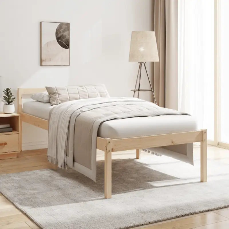 Seniorenbed van massief grenenhout met levering bevat - Naturel / 90 x 200 cm - Bedden & bedframes