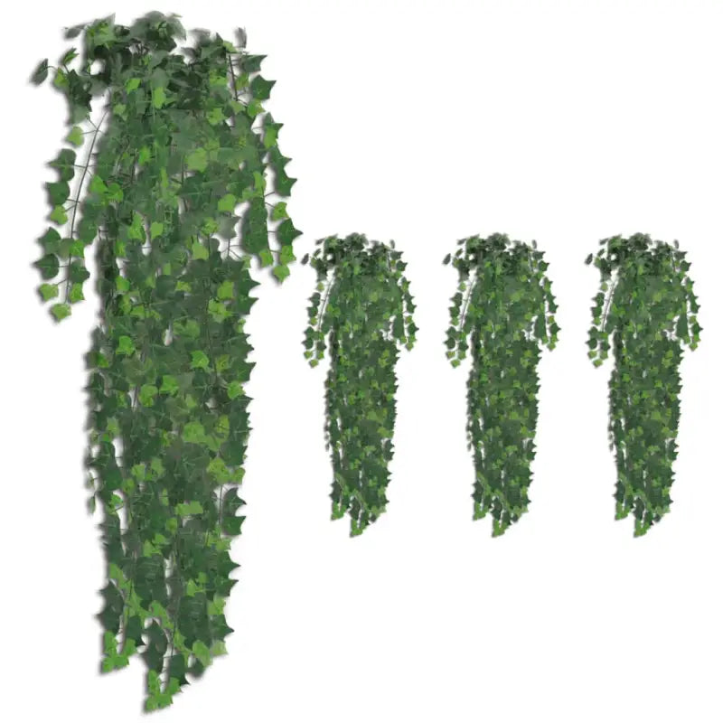 Set bestaat uit twee klimop kunstplanten met levendige bladeren van kunstmateriaal - Groen / 4 - Kunstplanten