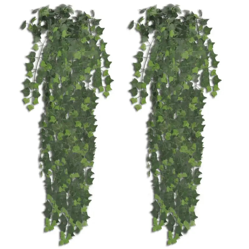 Set bestaat uit twee klimop kunstplanten met levendige bladeren van kunstmateriaal - Groen / 2 - Kunstplanten