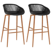 Set van 2 barstoelen met lage rugleuning voor in de keuken - Barkrukken