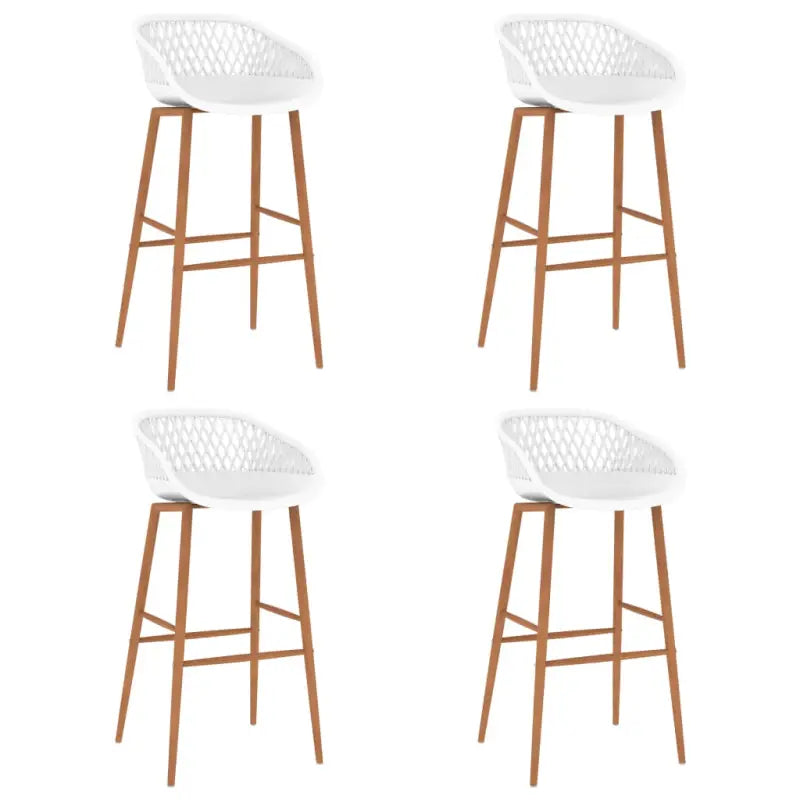 Set van 2 barstoelen met lage rugleuning voor in de keuken - Wit en bruin / 4 - Barkrukken