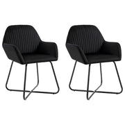Set van 2 eetkamerstoelen met gepoedercoat stalen poten en fluweel - Eetkamerstoelen