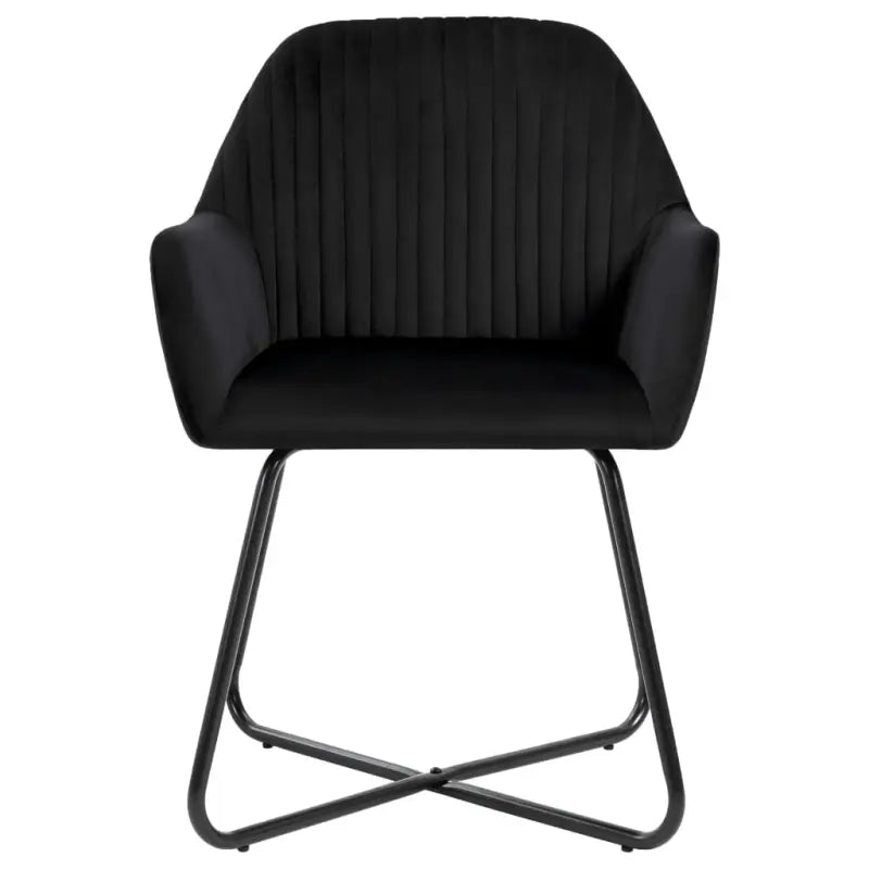 Set van 2 eetkamerstoelen met gepoedercoat stalen poten en fluweel - Eetkamerstoelen