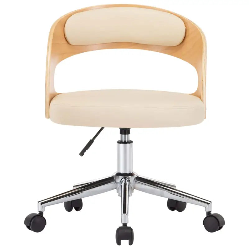 Set van 2 eetkamerstoelen met kunststof wieltjes en kunstleer bekleding - Eetkamerstoelen