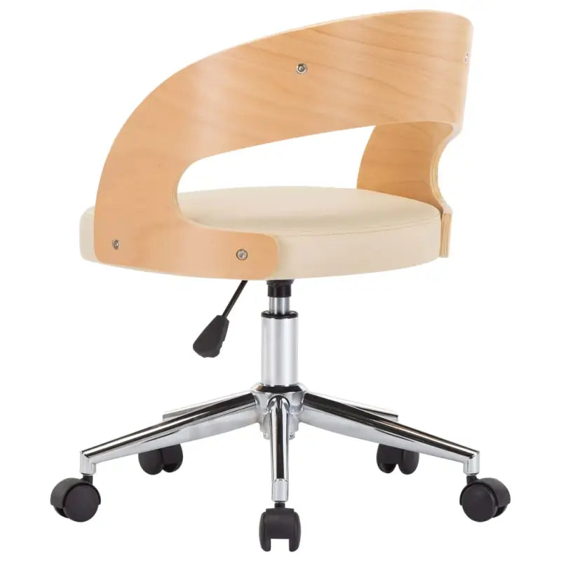 Set van 2 eetkamerstoelen met kunststof wieltjes en kunstleer bekleding - Eetkamerstoelen