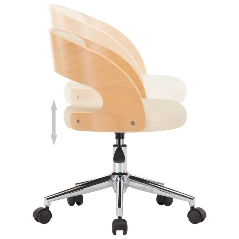 Set van 2 eetkamerstoelen met kunststof wieltjes en kunstleer bekleding - Eetkamerstoelen