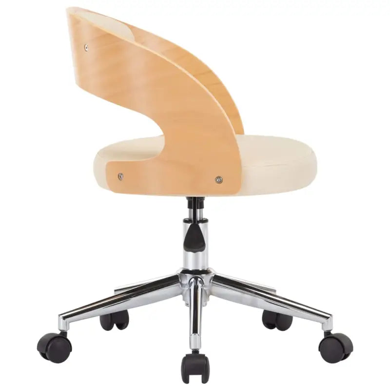Set van 2 eetkamerstoelen met kunststof wieltjes en kunstleer bekleding - Eetkamerstoelen