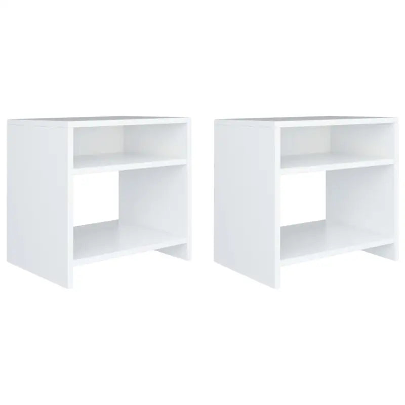 Set van 2 nachtkastjes van bewerkt hout met open vak en levering bevat - Wit / 2 - Nachtkastjes