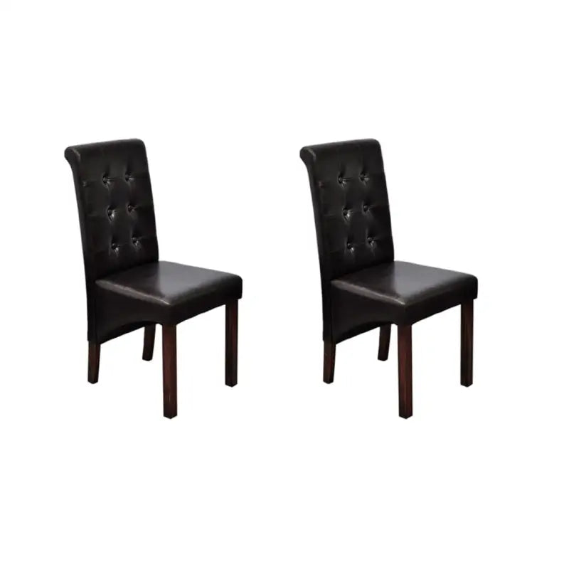 Set van 4 comfortabele antieke eetkamerstoelen - Bruin / 2 - Eetkamerstoelen