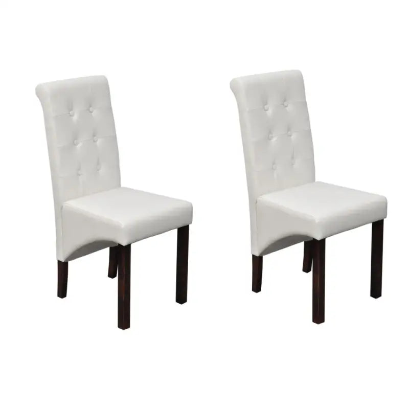 Set van 4 comfortabele antieke eetkamerstoelen - Wit / 2 - Eetkamerstoelen