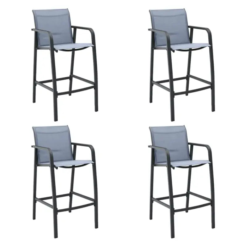 Set van 4 tuinbarstoelen met stevig stalen frame - Tuinstoelen