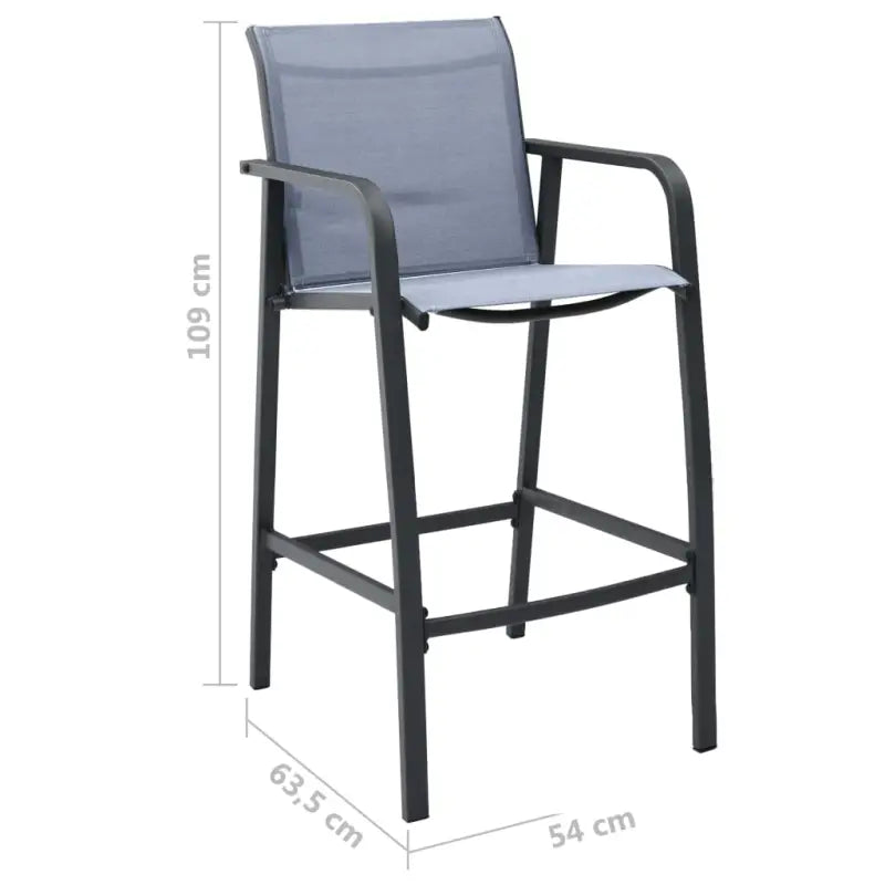 Set van 4 tuinbarstoelen met stevig stalen frame - Tuinstoelen