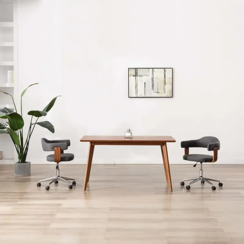 Set van 6 hoogte verstelbare draaibare eetkamerstoelen - Grijs / 2 - Eetkamerstoelen