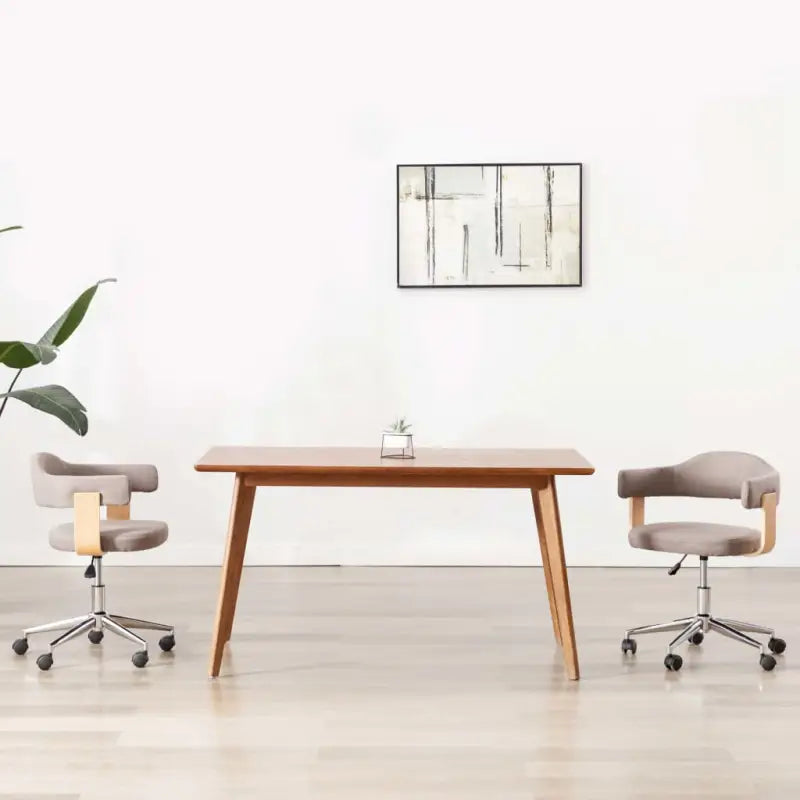 Set van 6 hoogte verstelbare draaibare eetkamerstoelen - Taupe / 2 - Eetkamerstoelen