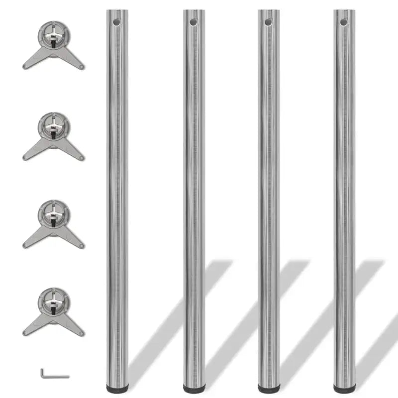 Set van vier kwalitatief hoogwaardige tafelpoten voor meubelvervanging - Geborsteld nikkel / 1100 mm / 4 - Tafelpoten