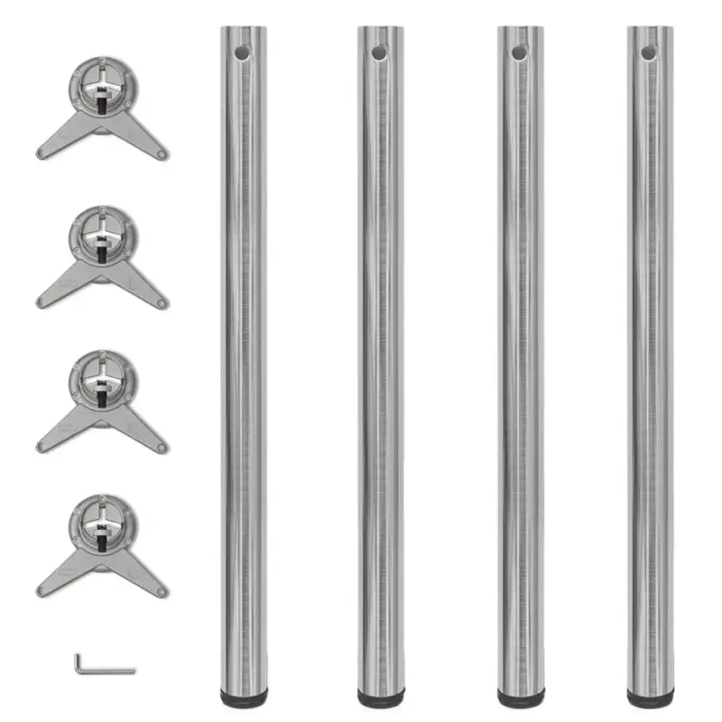 Set van vier kwalitatief hoogwaardige tafelpoten voor meubelvervanging - Geborsteld nikkel / 870 mm / 4 - Tafelpoten