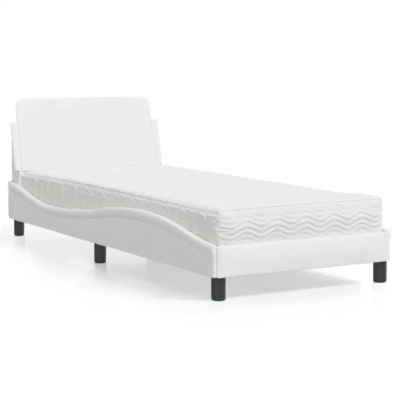 Slaap lekker met wit materiaal bed met multiplex lattenbodem en 22d PU-schuim - Bedden & bedframes