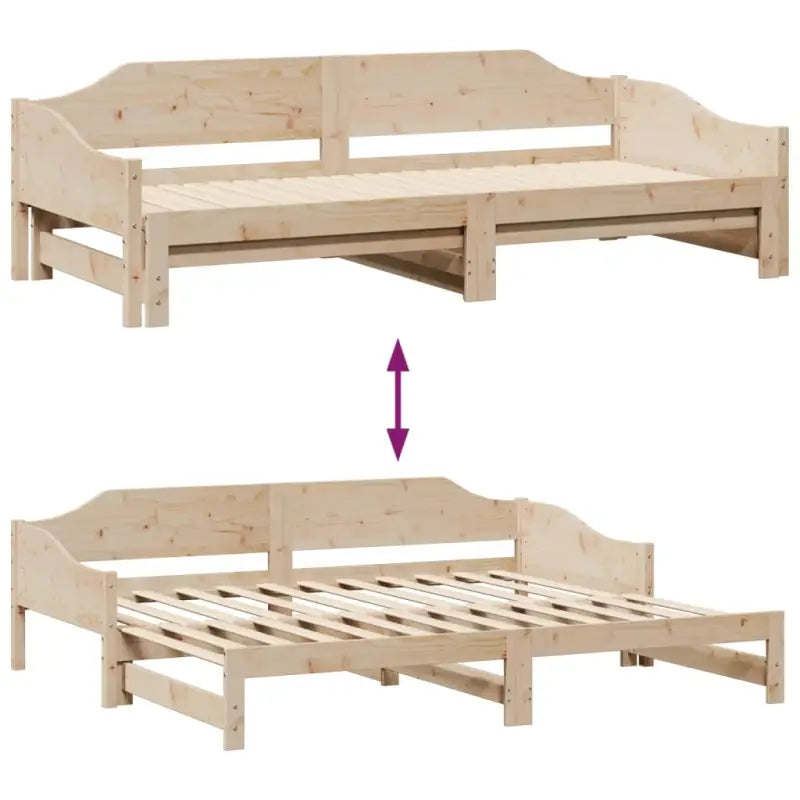 Slaapbank met extra opbergruimte van massief grenenhout - Bedden & bedframes