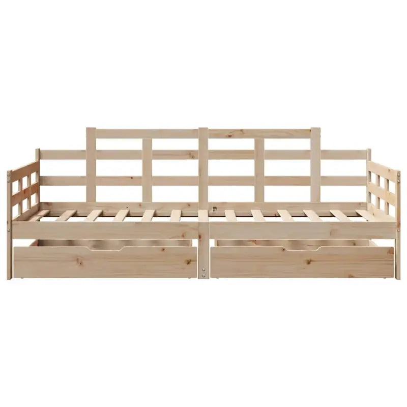 Slaapbank met lades van massief grenenhout met rustieke charme - Bedden & bedframes