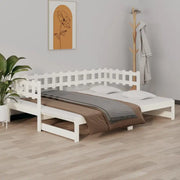 Slaapbank met massief grenenhout en optimale totale afmetingen - Wit / 80 x 200 cm - Bedden & bedframes