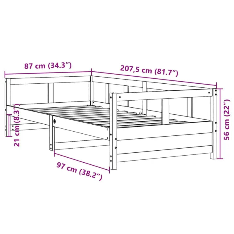 Slaapbank met massief grenenhout voor veelzijdig gebruik - Bedden & bedframes