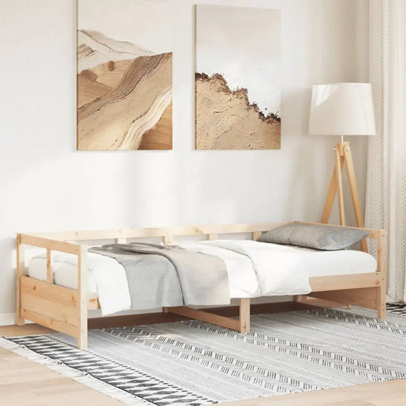 Slaapbank met massief grenenhout voor veelzijdig gebruik - Naturel / 80 x 200 cm / Nee - Bedden & bedframes