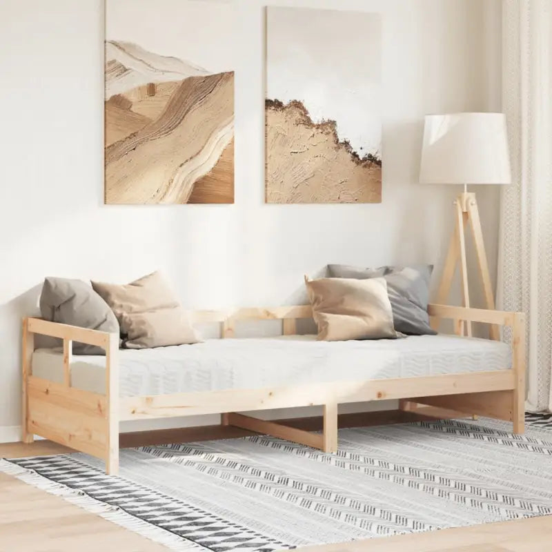 Slaapbank met massief grenenhout voor veelzijdig gebruik - Naturel / 90 x 190 cm / Ja - Bedden & bedframes