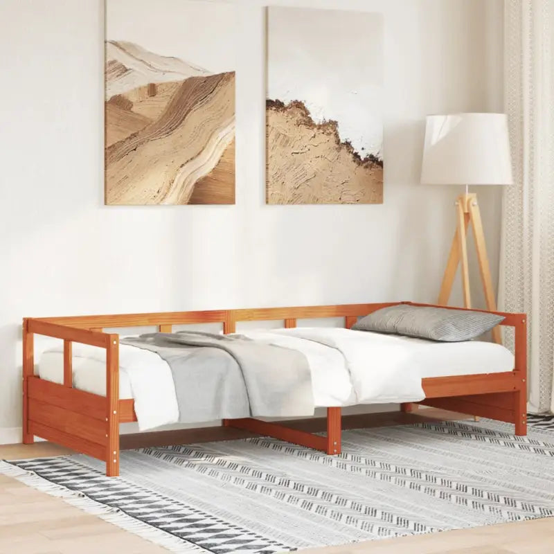 Slaapbank met massief grenenhout voor veelzijdig gebruik - Wasbruin / 90 x 190 cm / Nee - Bedden & bedframes