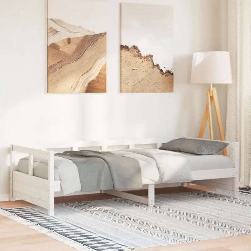 Slaapbank met massief grenenhout voor veelzijdig gebruik - Wit / 80 x 200 cm / Nee - Bedden & bedframes