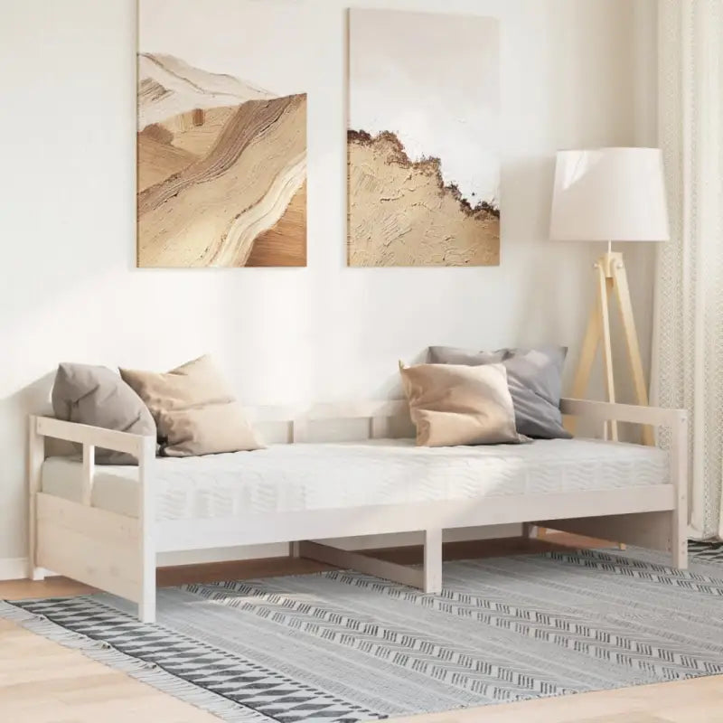 Slaapbank met massief grenenhout voor veelzijdig gebruik - Wit / 80 x 200 cm / Ja - Bedden & bedframes