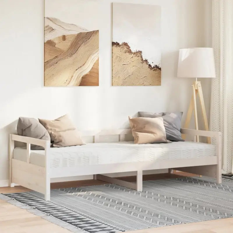Slaapbank met massief grenenhout voor veelzijdig gebruik - Wit / 90 x 200 cm / Ja - Bedden & bedframes
