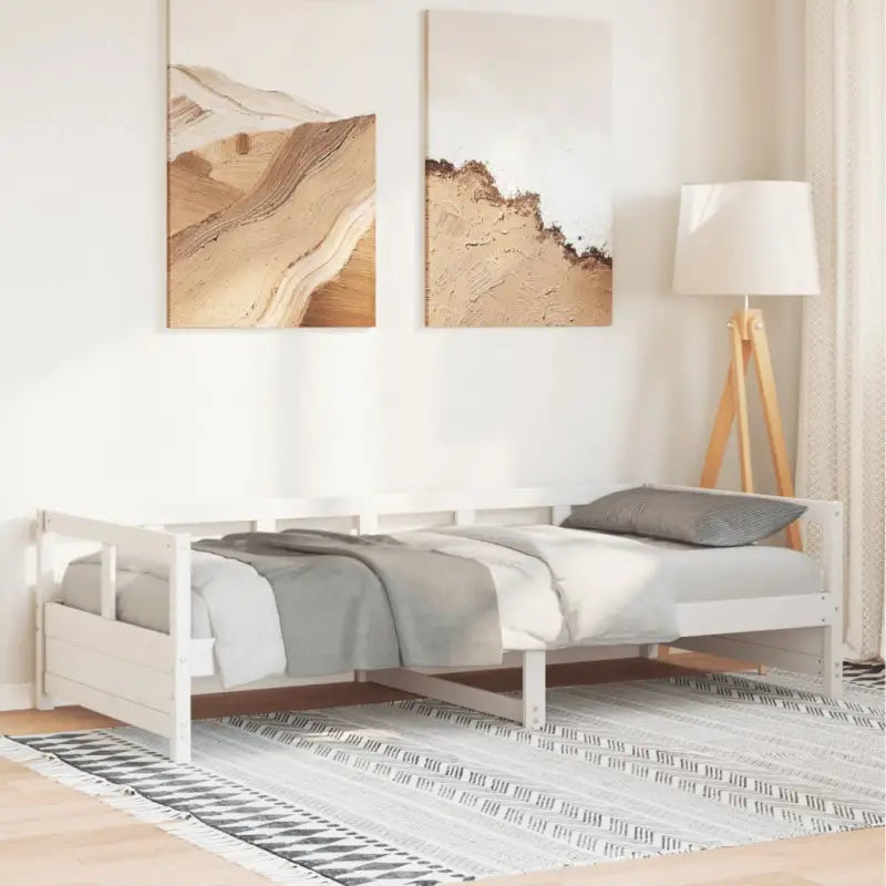 Slaapbank met massief grenenhout voor veelzijdig gebruik - Wit / 90 x 200 cm / Nee - Bedden & bedframes