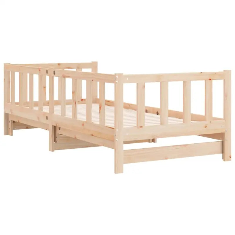 Slaapbank met onderschuifbed van massief grenenhout met handige totale afmetingen - Bedden & bedframes